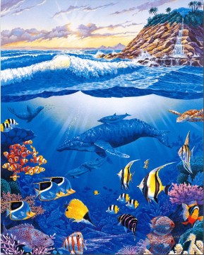 魚の水族館 Painting - 海洋生物の海底